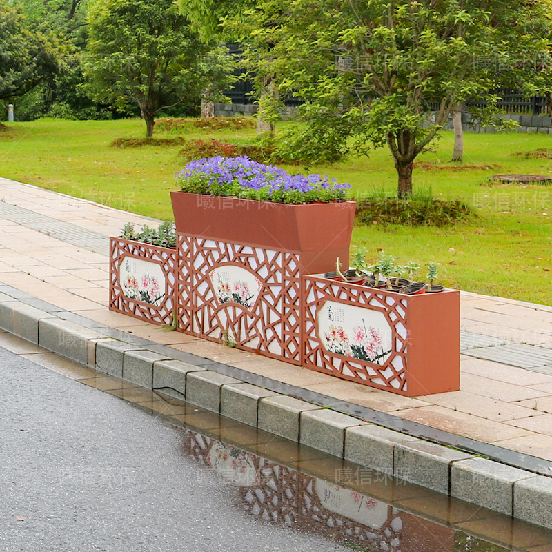 PVC雕花高低組合花箱