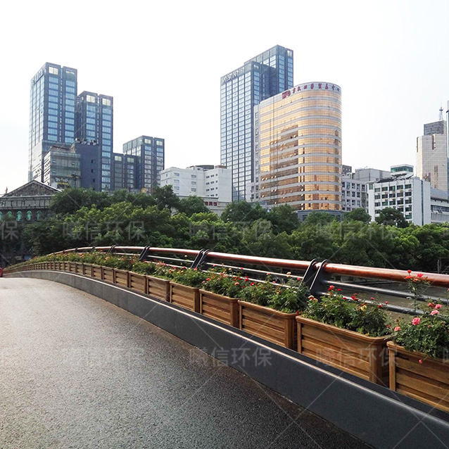 黃檀色仿木花箱